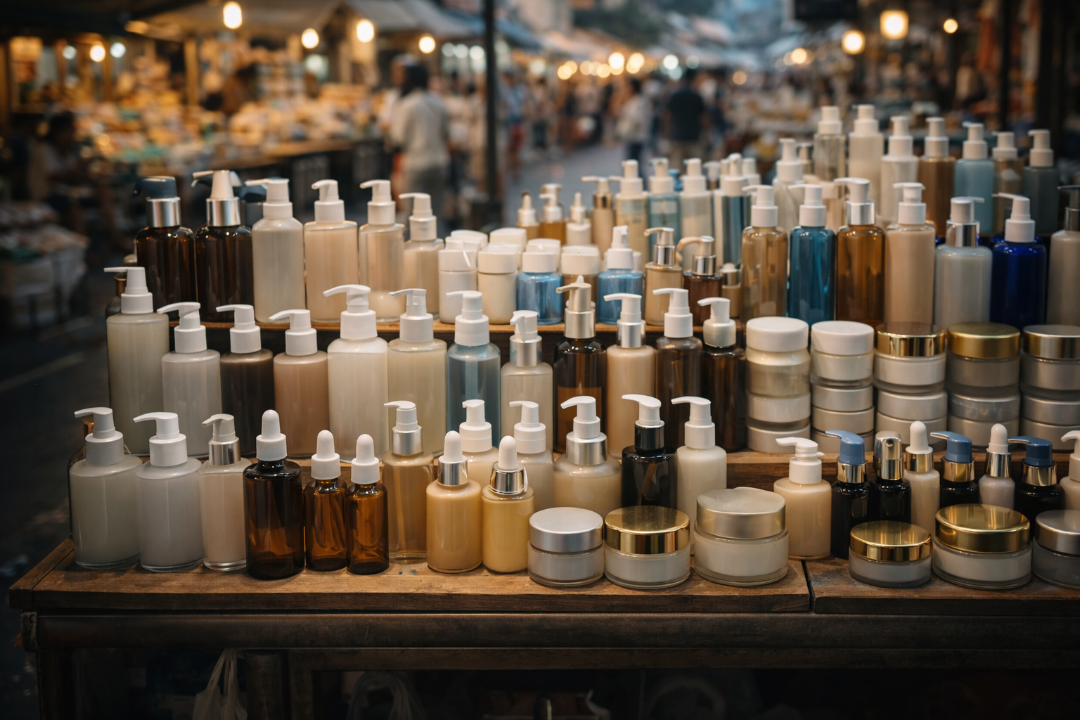 Vietnamese skincare products on retail shelf - V-beauty import/export market analysis