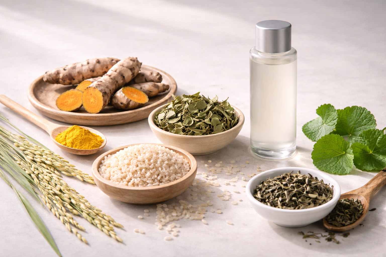 Vietnamese botanical skincare ingredients - turmeric rice centella clean beauty certification gap