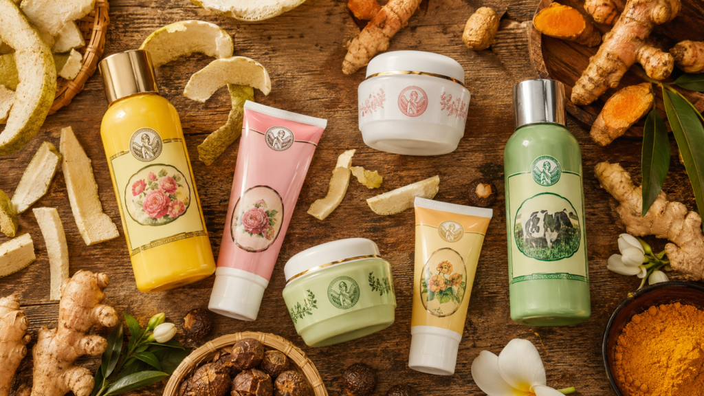Thorakao Vietnam skincare products with turmeric root and traditional Vietnamese botanical ingredients