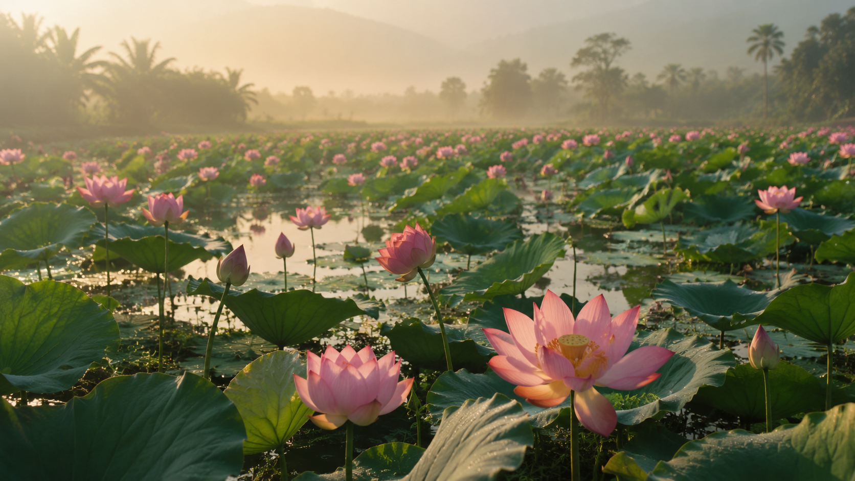 Lotus pond in Vietnam - domestically grown lotus for V-beauty skincare
