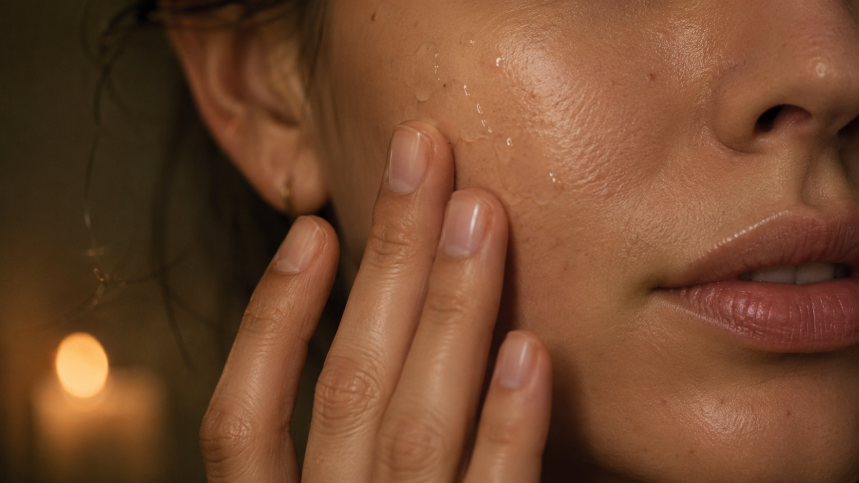 Applying retinol serum in an evening skincare routine - Vietnamese clinical actives brand