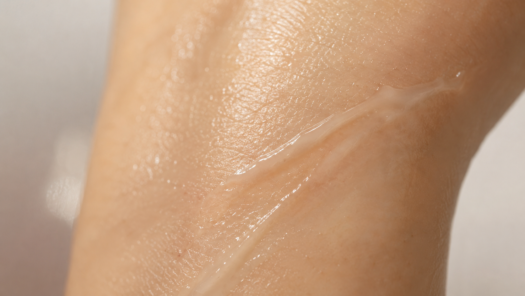 Lightweight Japanese sunscreen texture on skin in humid conditions